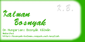 kalman bosnyak business card