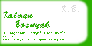 kalman bosnyak business card